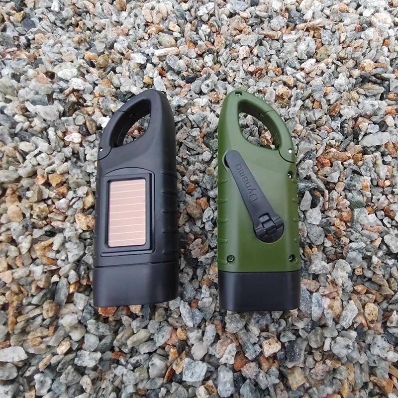 Led Flashlight Hand Crank Solar Powered Rechargeable Survival Gear Self Powered Charging Torch Dynamo For Fishing Boating Hiking