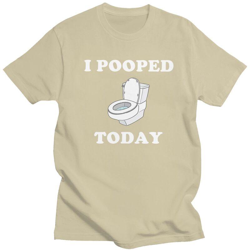 Модная футболка на заказ I Pooped Today Мужская с коротким рукавом Уличная футболка Топы из чистого хлопка Большие футболки Подарок