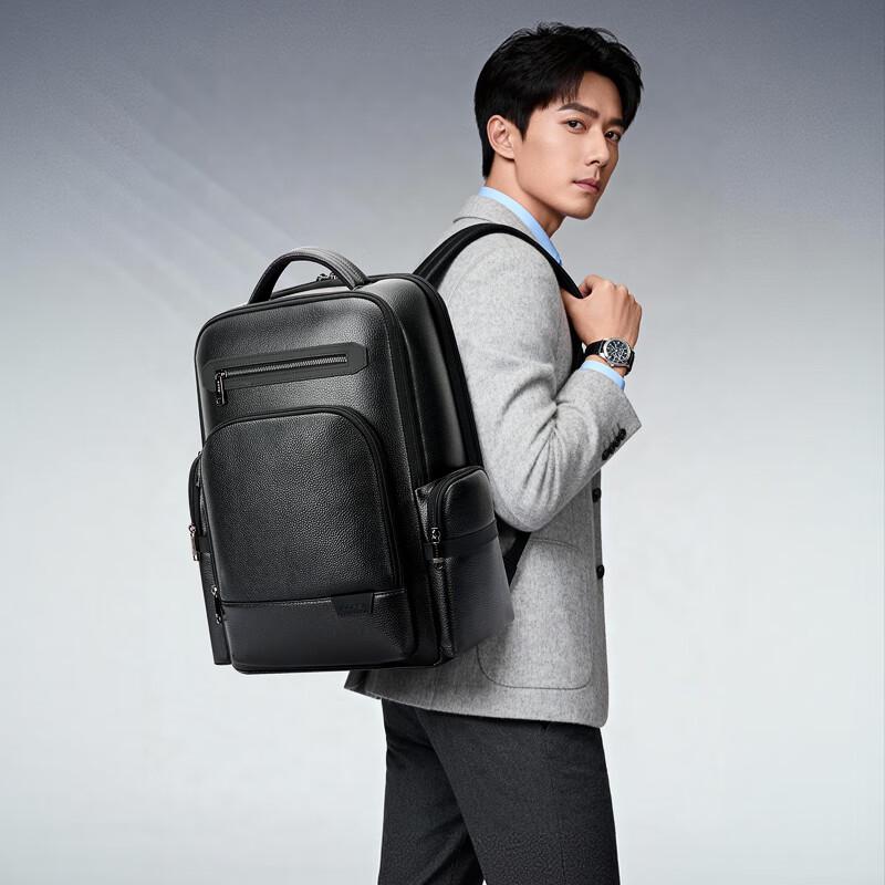 Bopai Мужской кожаный деловой дорожный рюкзак для ноутбука 16 дюймов