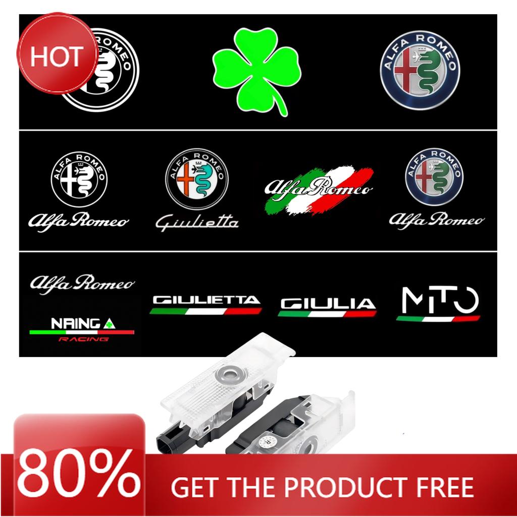 Hub Caps 2x For Alfa Romeo LOGO LED Car Door Welcome Light Projector For Alfa Romeo 159 166 GT Mito Stelvio Brera Spider Giuliet rhi155