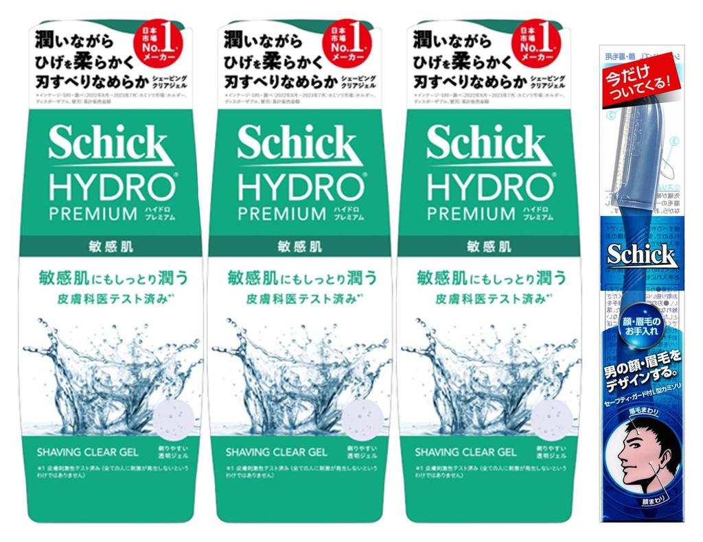 Schick Hydro Premium Гель для бритья для чувствительной кожи 200 г x 3 с бонусом