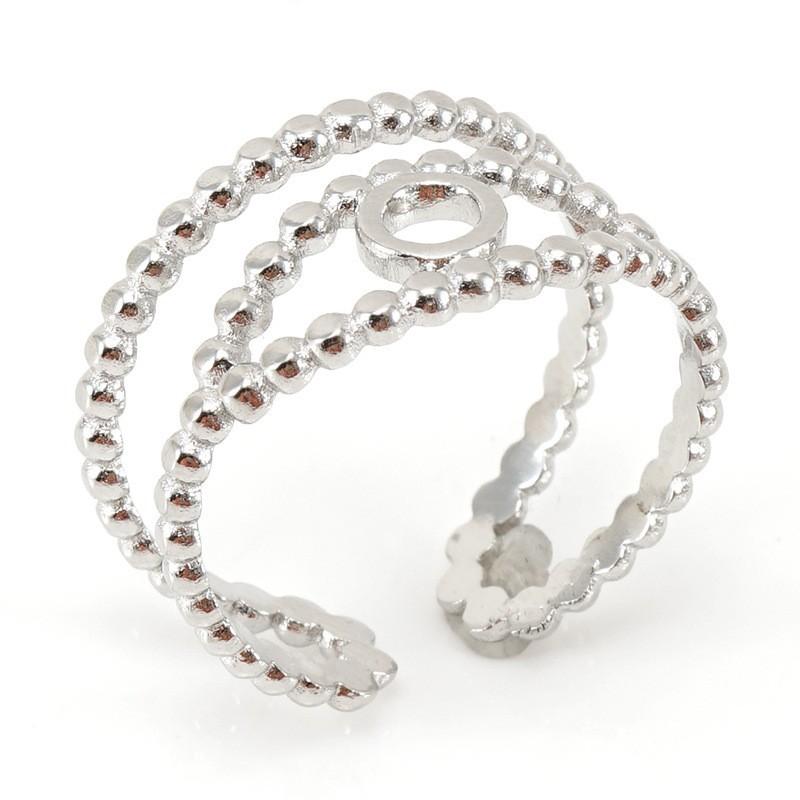 Новое модное кольцо из титановой стали с полым дизайном, нишевое простое женское трендовое открывающееся регулируемое кольцо