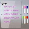 Magnetic Memo Pad for Kitchen Acrylic Planning Board, Dry Erase Notepad Board Fridge, Erasable Writing with Markers Clear Monthly Weekly Daily