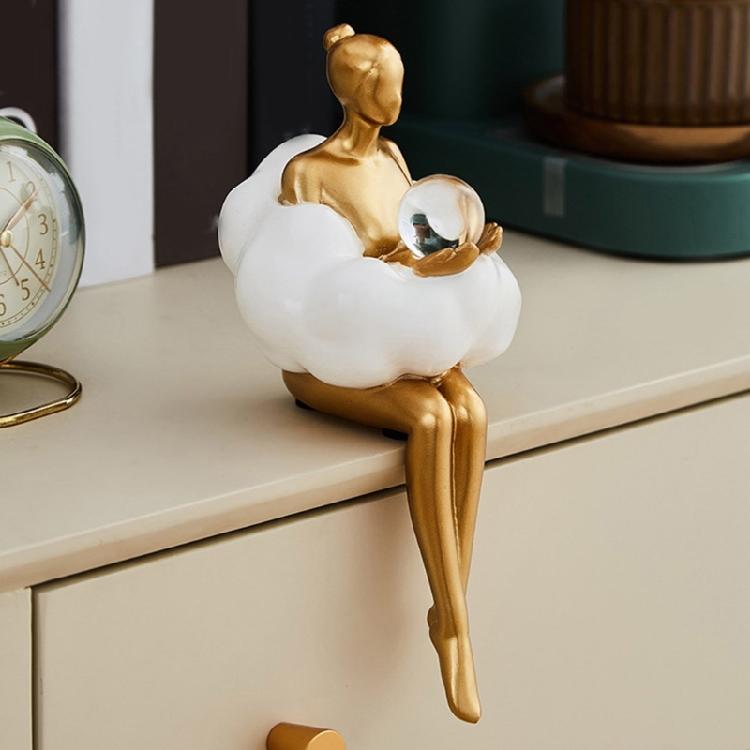 Художественные смолы Фигурка Девушки-облака Скульптура Мыслителя Статуэтка абстрактного искусства для украшения стола или книжной полки Подарок