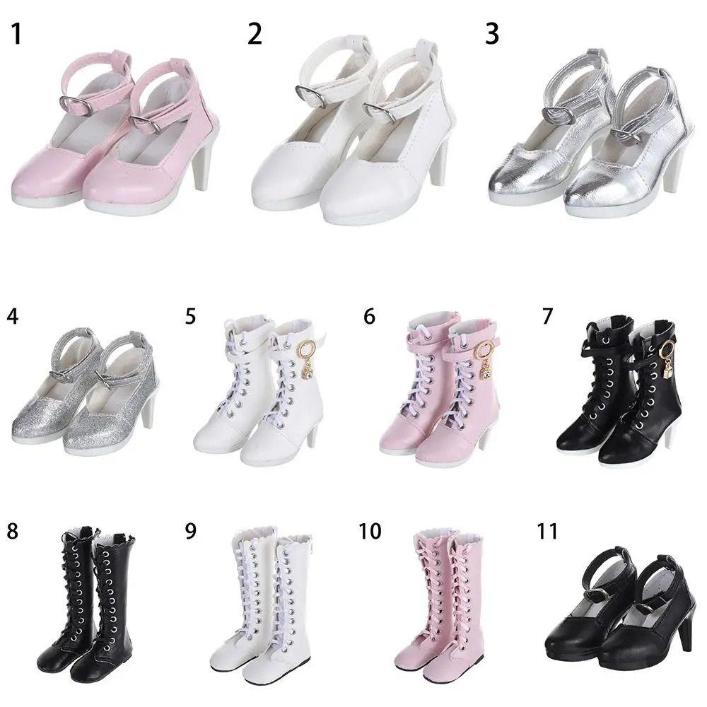 Handmade Dolls Shoes PU Leather Doll High-heeled Shoes Doll High Boots  60cm Dolls