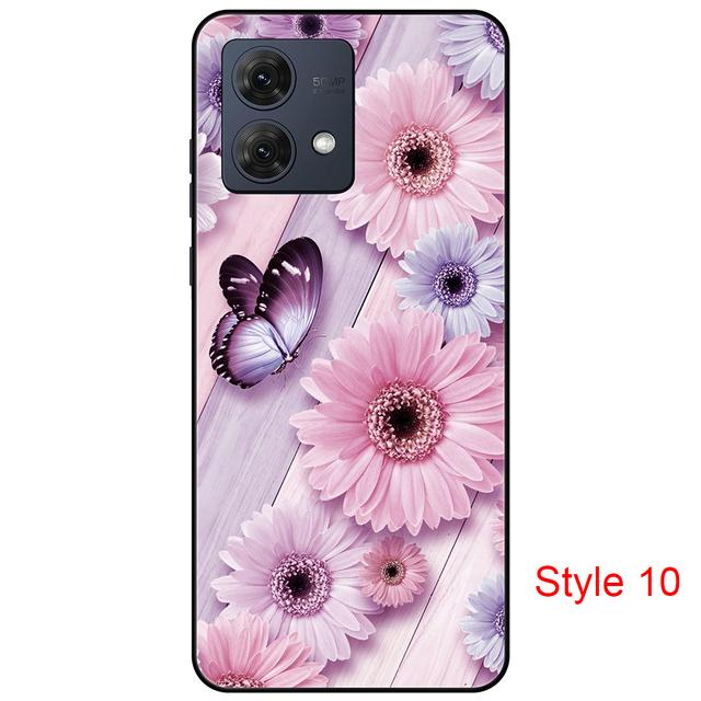 Чехол для Motorola Moto G84 Cartton Cute on Moto G 84, черный чехол, чехол 6,5 дюйма, противоударный, мягкий бампер, противоскользящий, прочный ТПУ