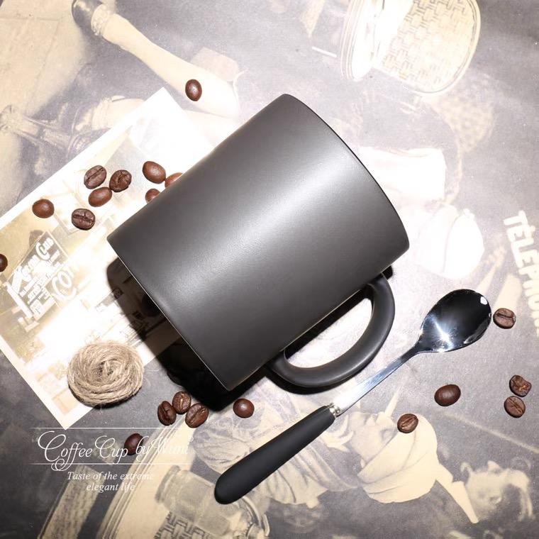 Solid Color Mug Black Simple Large Capacity Coffee Cup Afternoon Tea Ceramic Water Cup Coffee Cup Milk Cup Breakfast Cup