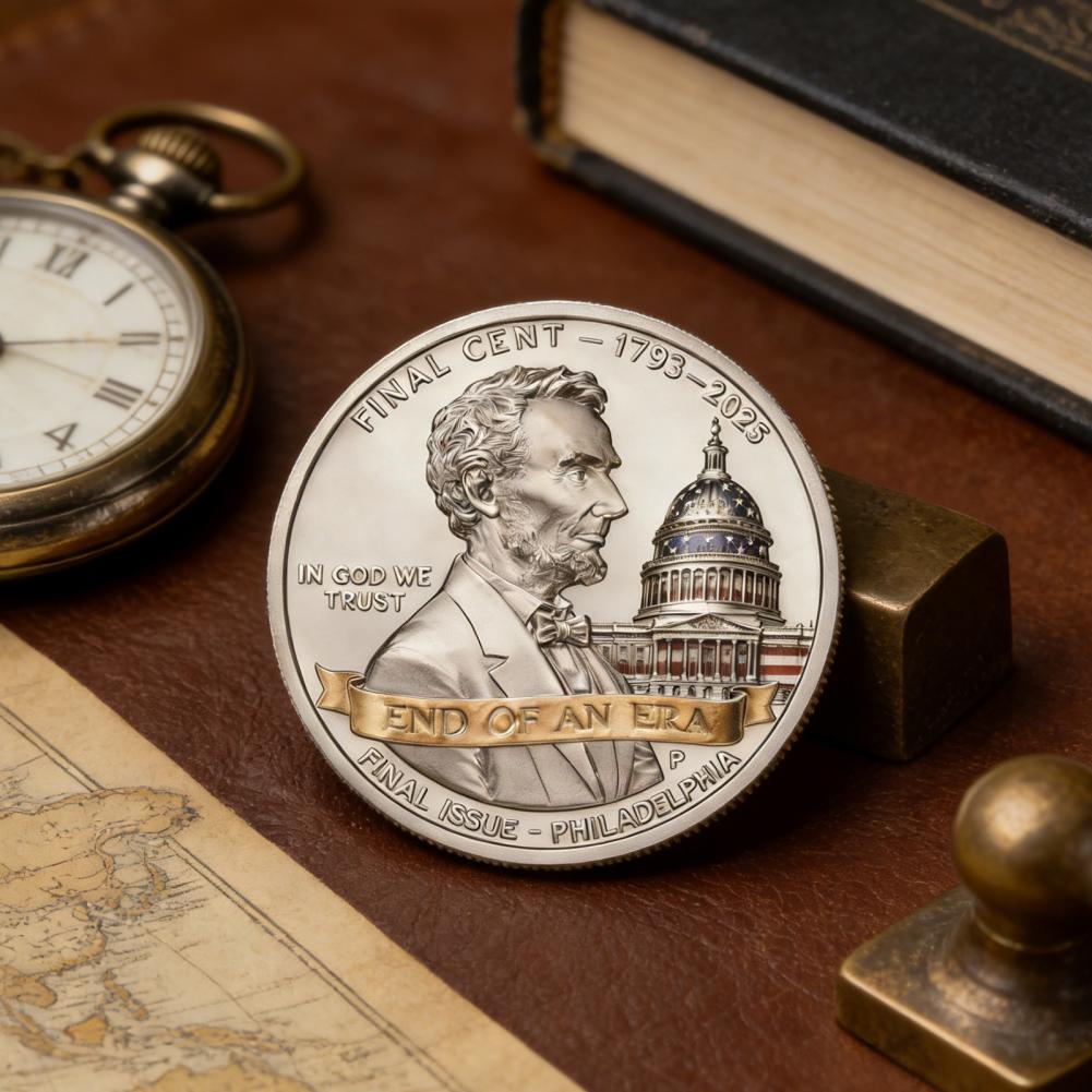 Final Cent Tribute Memorial Coin End Of An Era Commemorative Coin 3D Engraved Uncirculated Challenge Coin Symbolic Keepsake