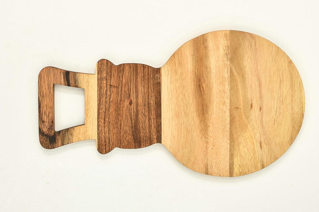 Organic Acacia Wood Chopping Cutting Butcher Block Board for Kitchen, Cheese, Meat, Vegetables, Fruit and Salad (Santa Board 14"L X 12"W)