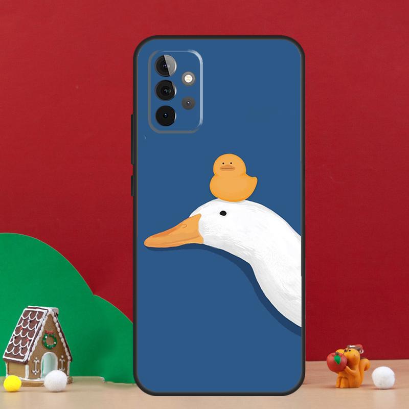 Мультяшный смешной гусь Чехол для Samsung Galaxy A54 A06 A16 A26 A36 A56 A53 A32 A52 A33 A13 A55 A35 A15 A14 A34 A17