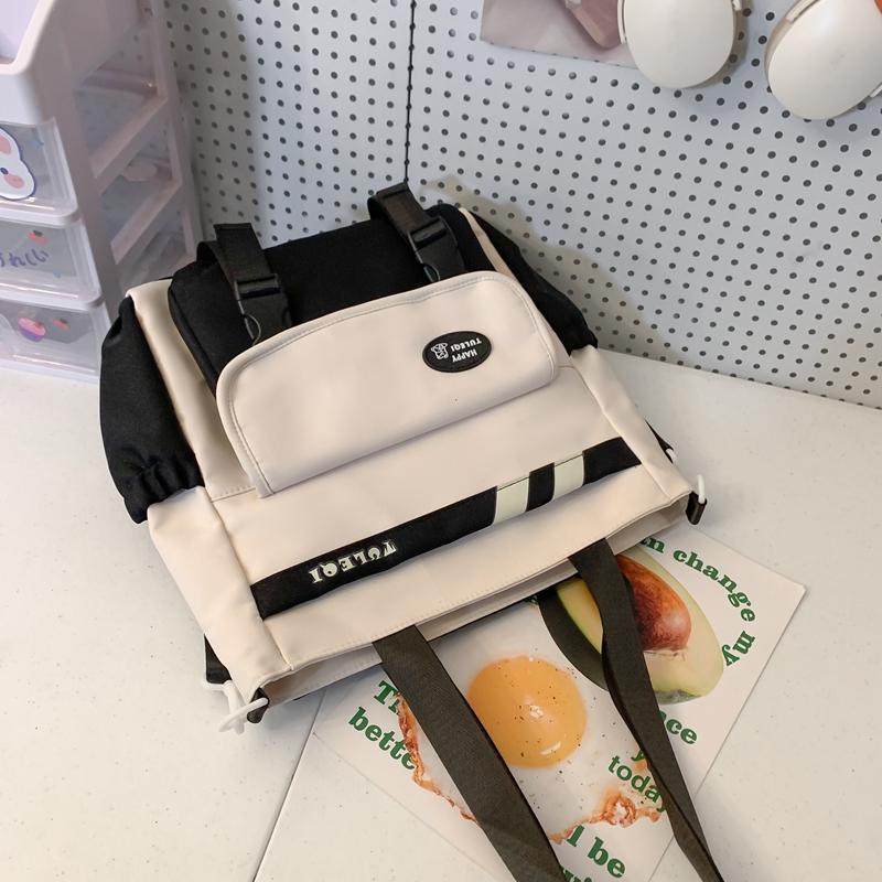 Холщовая сумка через плечо большой емкости, водонепроницаемая нейлоновая школьная сумка для студенток, сумка-тоут на одно плечо