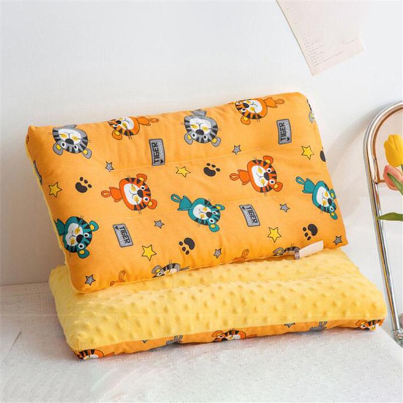 Children Infants Double-sided Cartoon Pure Cotton Doudou Velvet Sleep Pillow Washable Cervical Vertebra Protect Kids Pillow