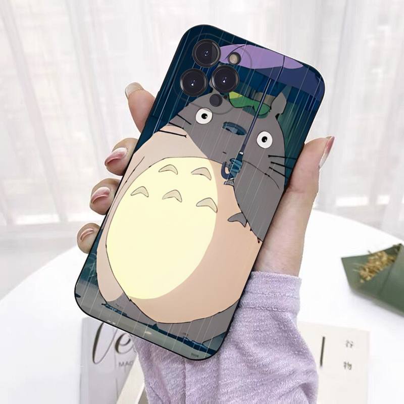 Чехол для телефона Capa Black Shell totoro для iPhone 8 7 6 6S Plus X SE 2020 XR XS 14 11 12 13 Mini Pro Max, чехол для мобильного телефона