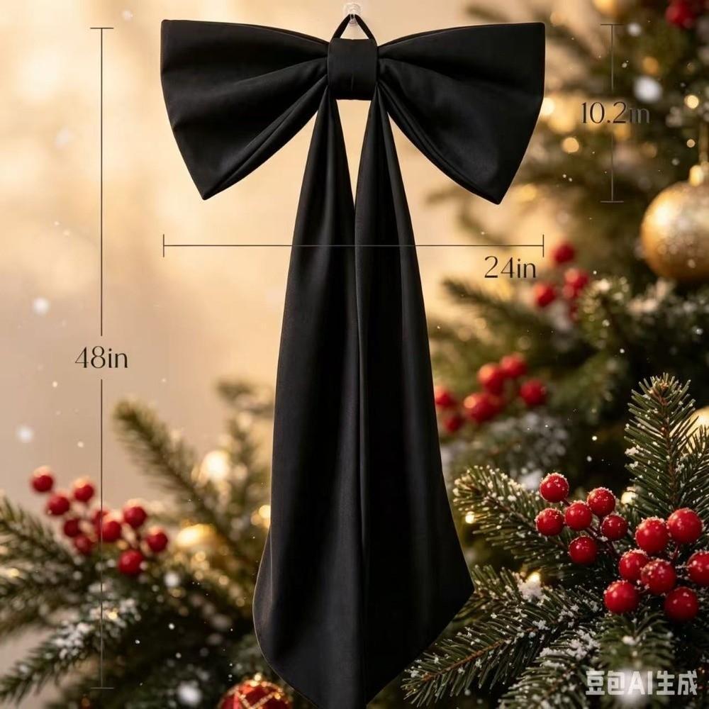 48 x 24 Inch Decorative Bow Satin Fireplace Bow Decor Durable Wall Bow Decor  Fireplace Decoration
