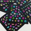 30 Sheets/Set 3D Glow In The Dark Neon Nail Stickers Glittery Glossy Self-Adhesive Nail Decorations With Butterfly Love Heart