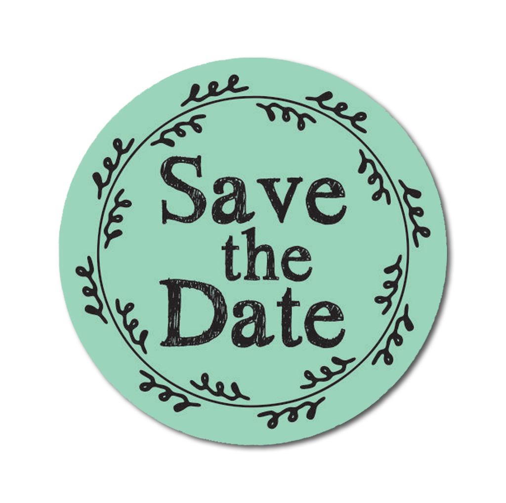 Darling Souvenir 1.6 Inches Round Classic White Wreath Save The Date Stickers Envelope Seals-45 Pcs