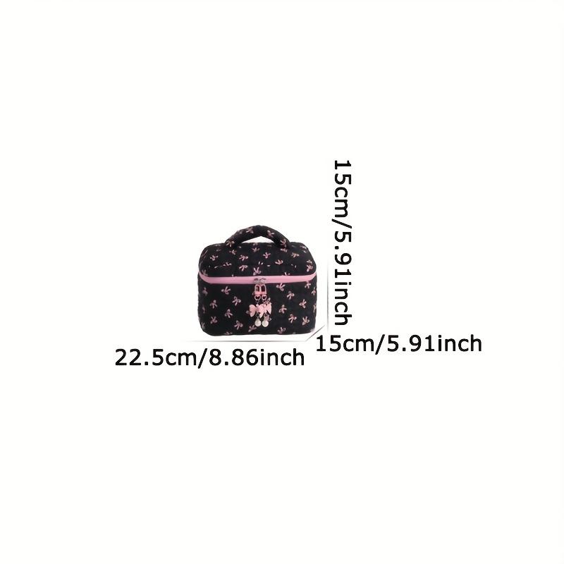 WTEMPO Элегантные косметички с принтом банта, большой вместимости, высококлассные женские сумочки для ухода за ногтями, дорожные сумки для хранения косметики, кошельки на молнии с двумя головками