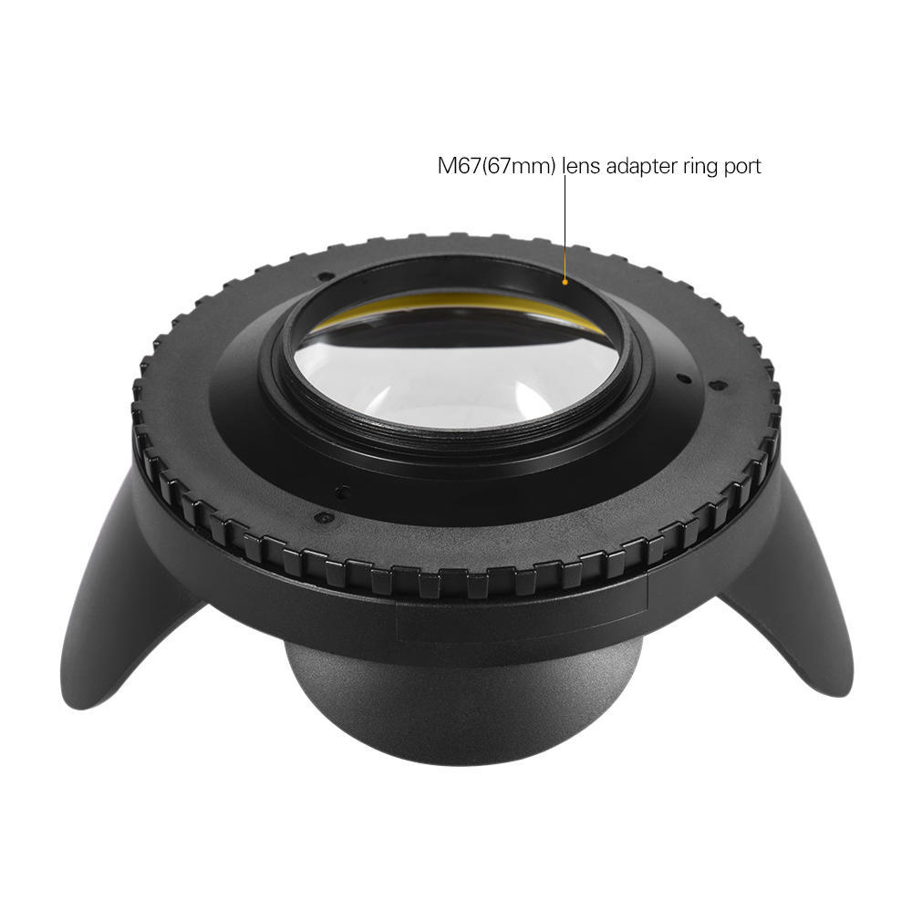 Подводная камера MEIKON, 200 мм, широкоугольный объектив «рыбий глаз», купольный порт, защитная крышка, 60 м/197 футов