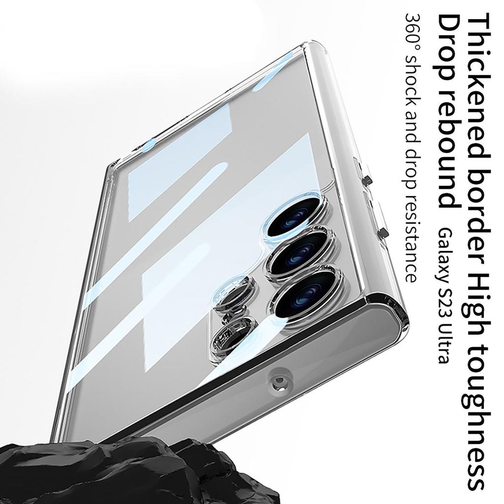 Чехол для Samsung S23 Ultra Anti-Fall с прозрачным корпусом для ПК и задней панелью HD