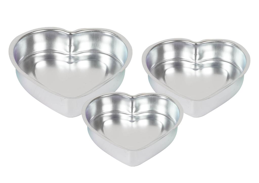 Trifri Алюминиевая форма для торта в форме сердца для выпечки на день рождения, свадьбу, желейные торты, можно мыть в посудомоечной машине, набор из 3 штук