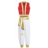 Mythical Cosplay Outfits Arabian Prince Kings Costume Halloween Roleplay Outfit Trim Waistcoat with Belted Pants