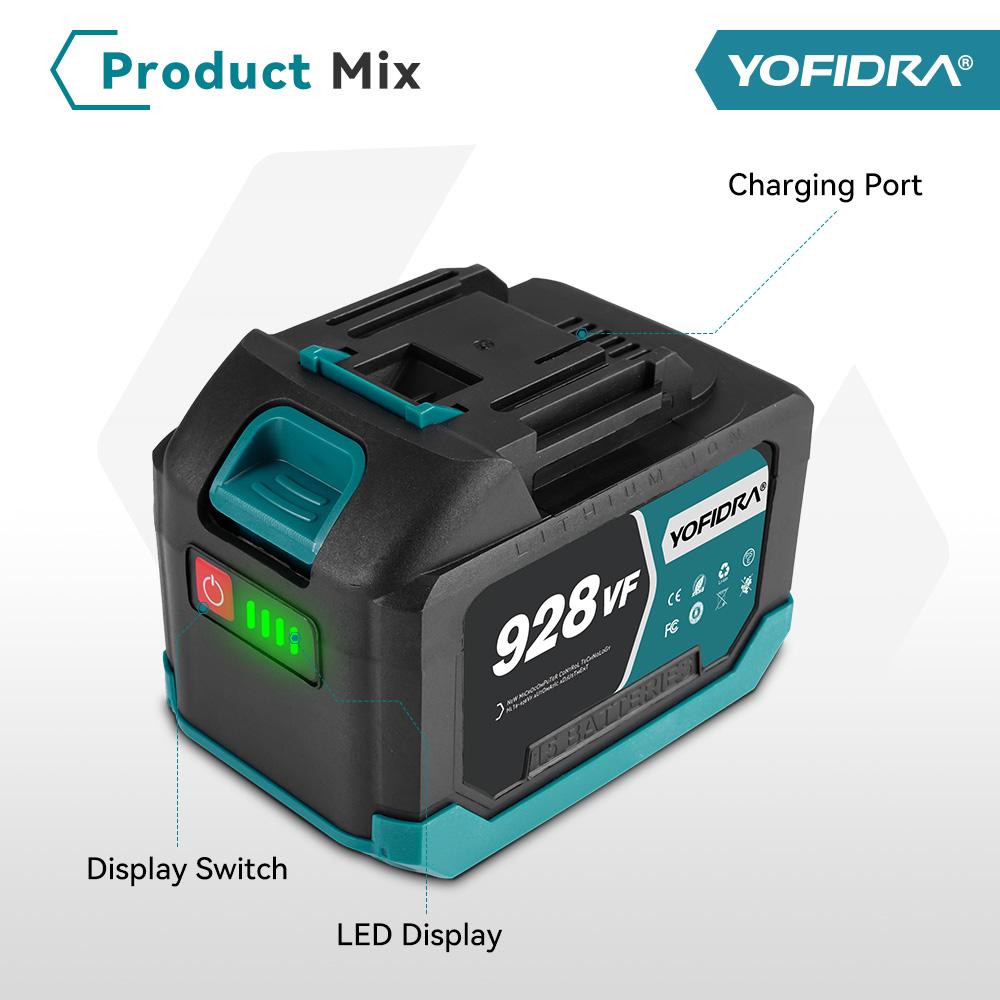 Yofidra 388VF 928VF перезаряжаемая литиевая батарея 22500 мАч 15000 мАч литий-ионная батарея для электрической цепной пилы дрели гаечного ключа электроинструмента