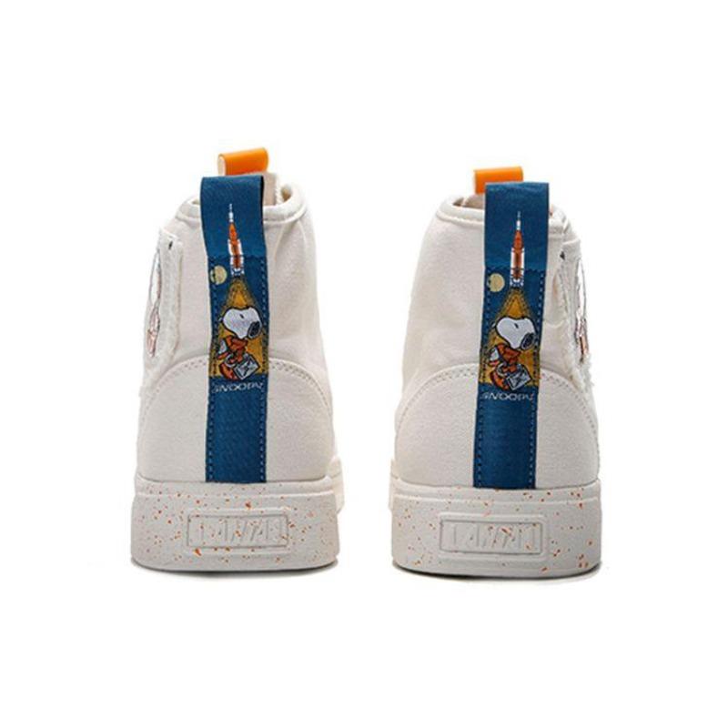 Snoopy x Anta High Top Sneakers Mens Ivory White 912138604-1