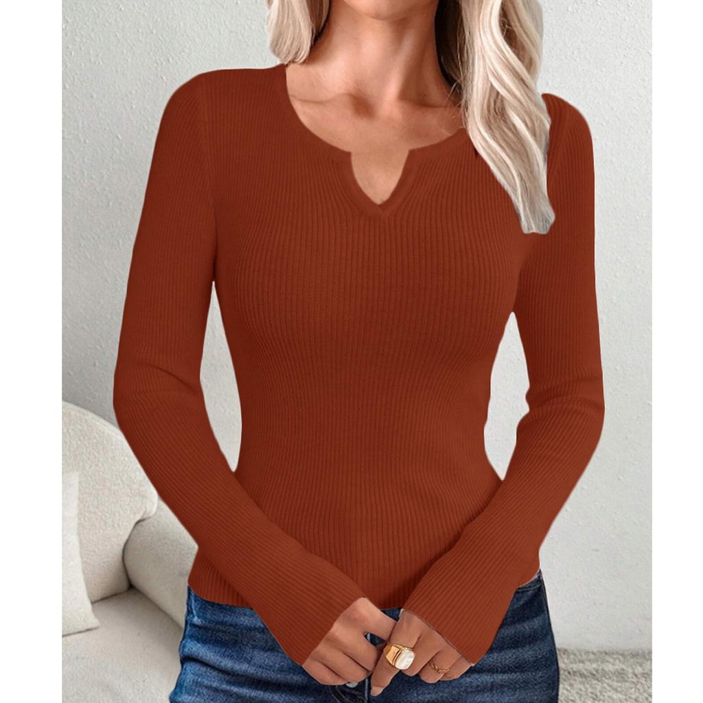 Женский повседневный однотонный свитер с V-образным вырезом, узкий, на пуговицах, с длинными рукавами, базовый свитер
