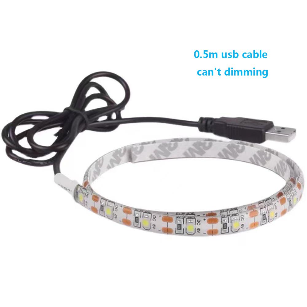 Dimmable 5V LED Strip Lights SMD2835 3528 60Leds/m Waterproof Ribbon Lights TV Backlight USB/Battery Powered Stripe Room Decor