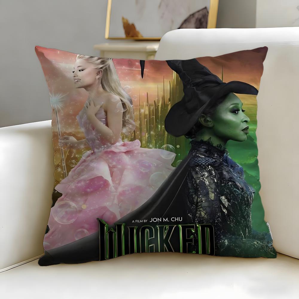 popular movie Wicked Part One Cushion Cover Soft & Easy-Wash Pillow Case – Versatile for Couch, Bed, Travel and Office