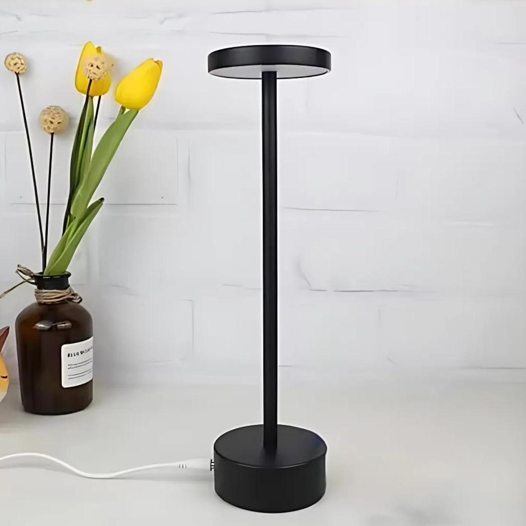 Металлическая светодиодная настольная лампа с сенсорным управлением, 3 режима освещения с регулировкой яркости при длительном нажатии, перезаряжаемая и беспроводная современная лампа