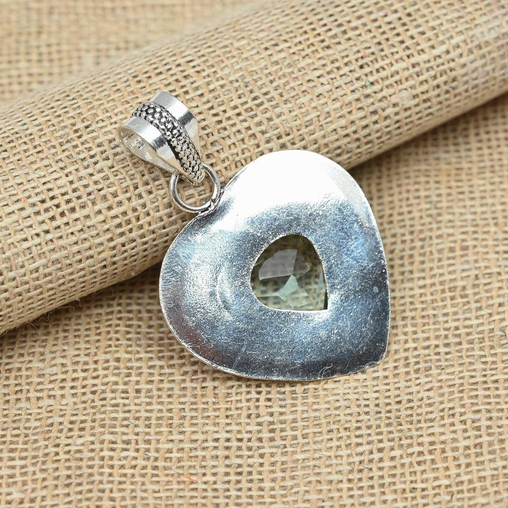 Изысканный зеленый аметист Ювелирные изделия ручной работы из стерлингового серебра 925 пробы