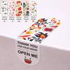Cute Expressions Rectangle Stickers: Gift Box Seals for Fast Food Packaging