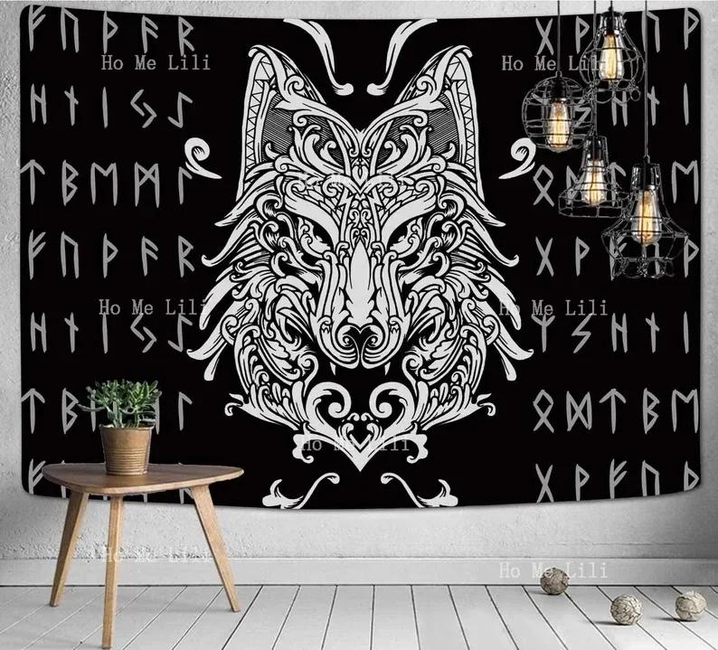 Viking Rune Wall Hanging Norse Wall Tapestry Tapestries For Wall Decor