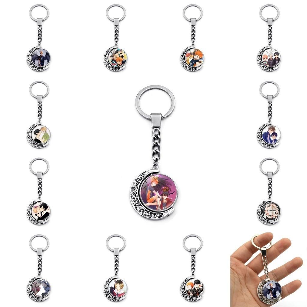 Аниме Хайкю Брелок Вращающийся Кулон Луна Металл Цинковый Сплав Аксессуар для Ключей для Рюкзаков