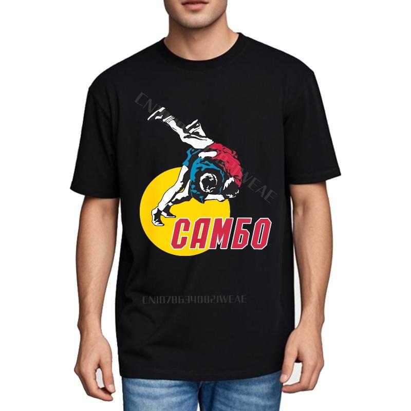 Summer top Cotton Soft Cotton Teeshirt Sambo Fighter On Yellow Circle Comfortable Round Neck Tee Fashion Summer Tshirt Travel