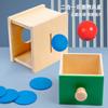 Деревянные Монтессори Учебные Пособия Ящик-Игра Наука и Образование Игрушки Два-в-Одном Монетоприемный Ящик для Бросания Детский Сад Инструменты для Раннего Образования