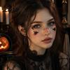 Scary Costume Accessories Halloween Face Temporary Tattoos, Realistic Waterproof Water Transfer Stickers, Skin-friendly Unique Decorations Breathable