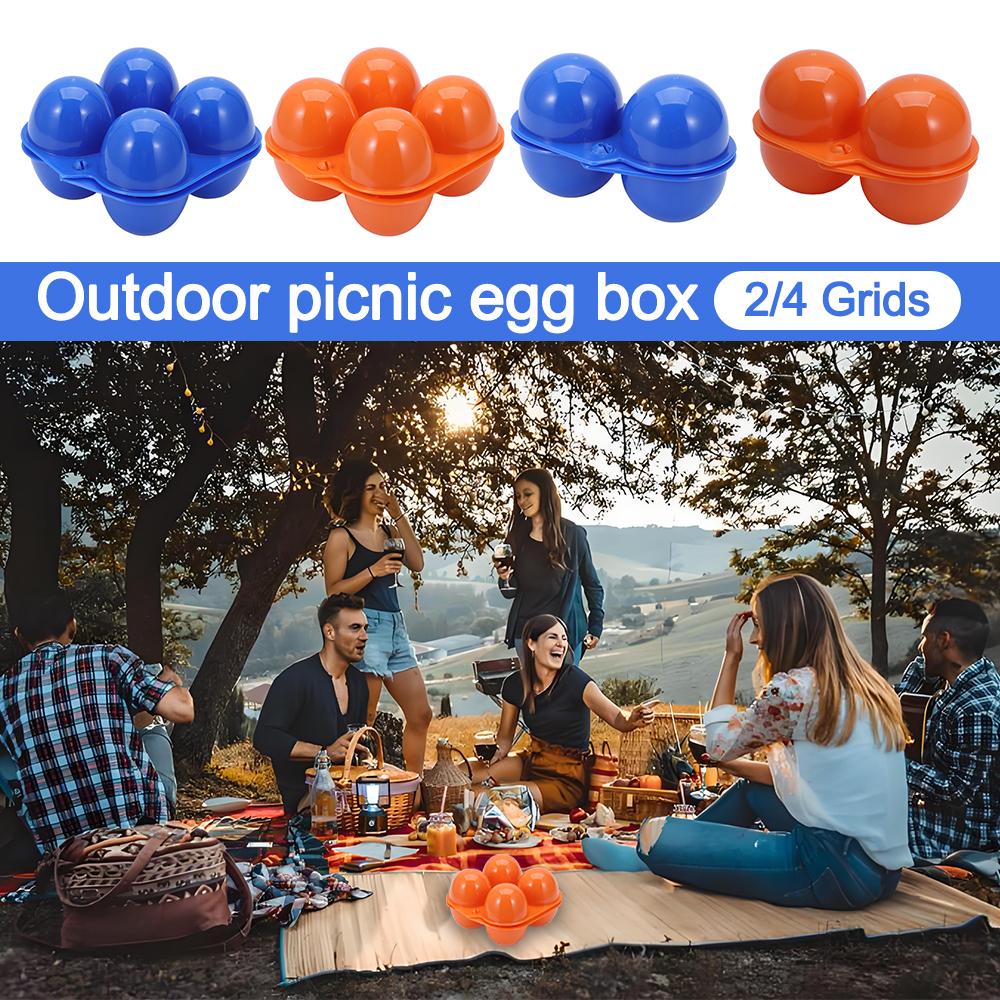 2/4 Grids Outdoor Containers Holder Organizer Case Portable Egg Tray Egg Storage Box