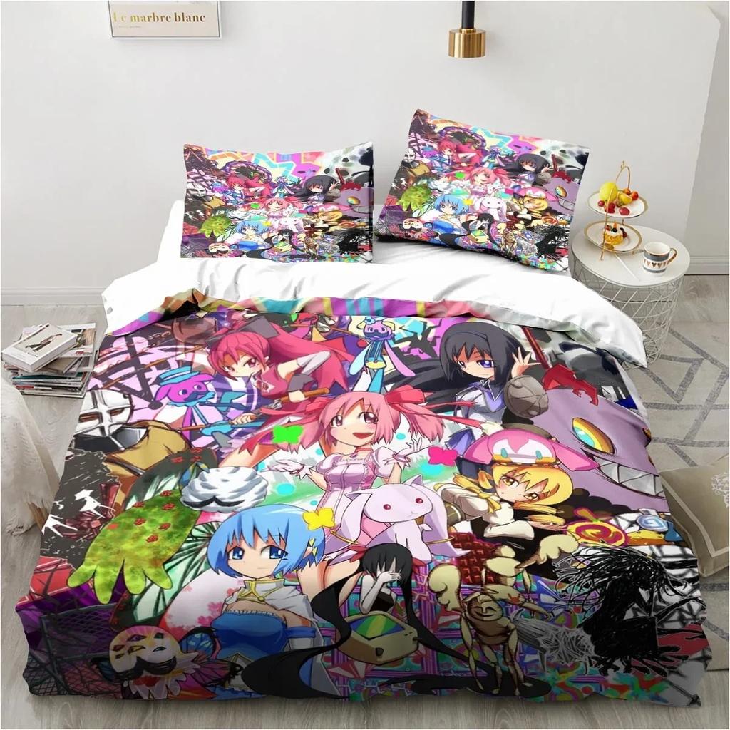 Puella Magi Madoka Magica Комплект постельного белья для мальчиков и девочек Twin Queen Size Пододеяльник Наволочка Кровать Детская Взрослая Мода Домашний Текстиль Текстиль