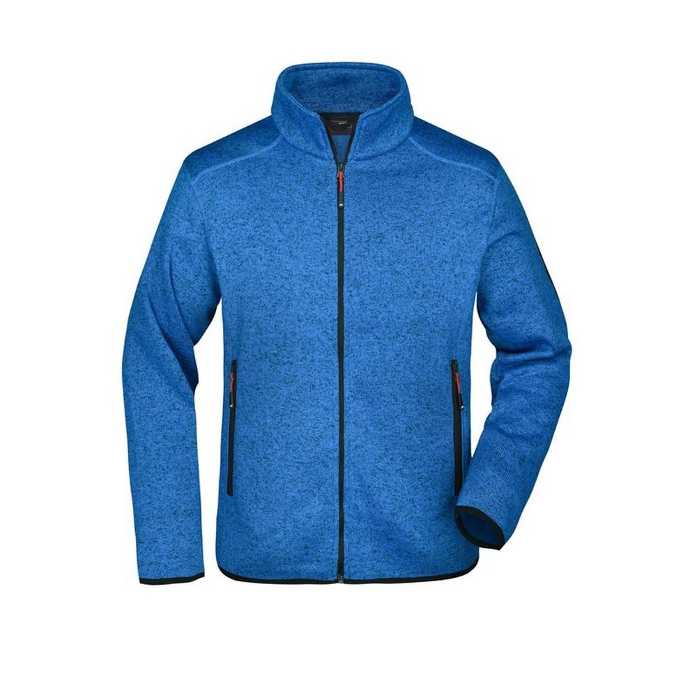 James and Nicholson Mens Knitted Fleece Jacket