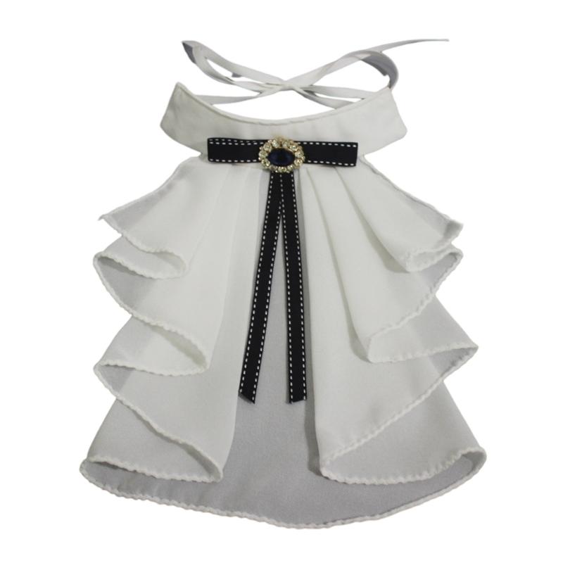 Faux Collar Victorian Detachable Collar Ruffled Lace Jabot Neck Collar Costume