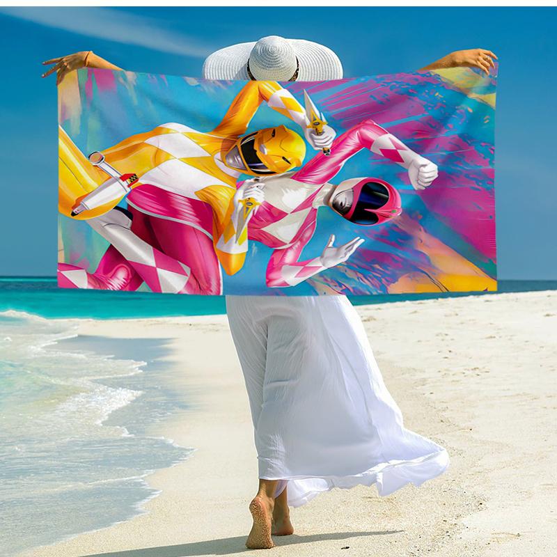 Ultra-Soft Beach Towel with Mighty Morphin Theme,Ideal for Pool - Camping, Diving - Perfect Travel Essential, Vibrant Beach Towel.