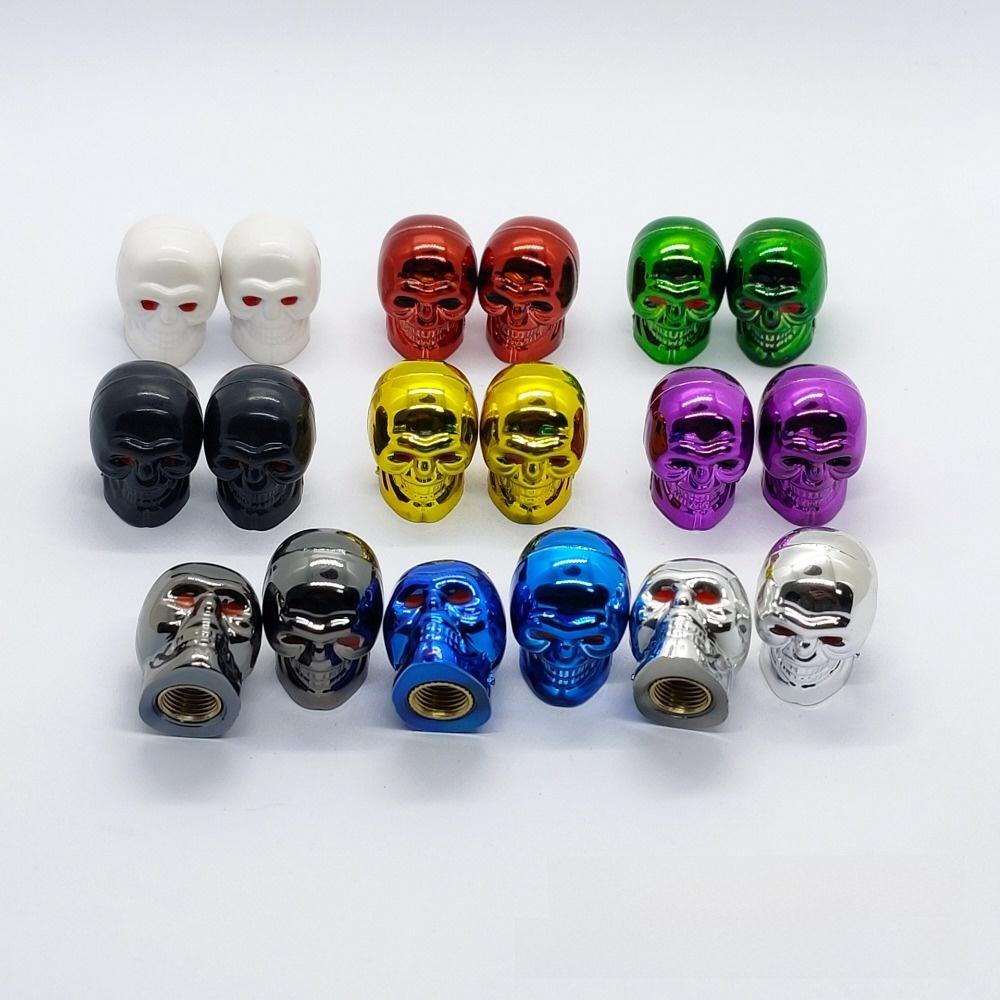 1Pc Antirust Copper Core Bike Tires Valve Caps Skull Style Tire Valve Cap Valve Stem Cap Motorcycle