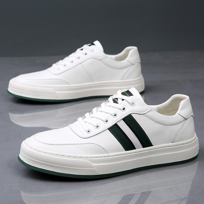 Весенняя мужская обувь дышащая тонкая новая модная обувь кожаная универсальная повседневная обувь для скейтборда мягкая воловья кожа белая обувь мужская