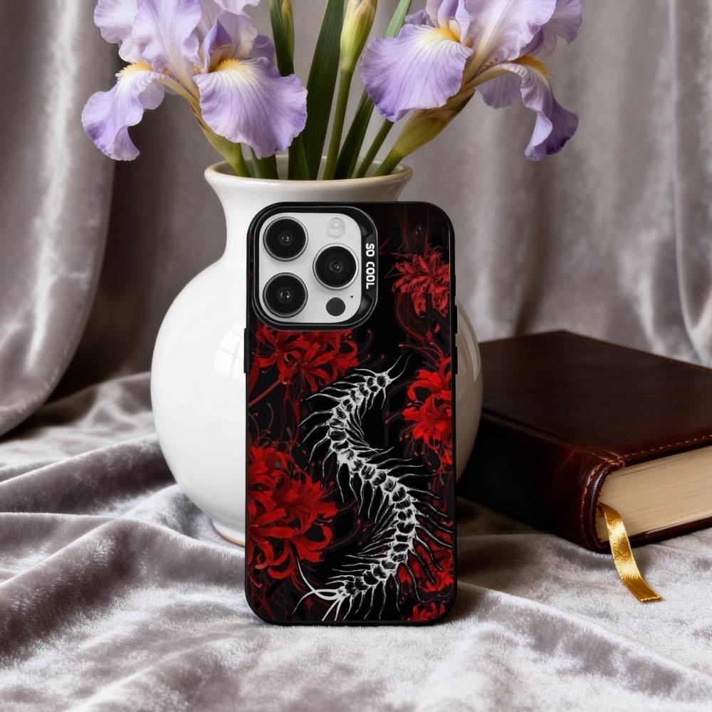 Чехол для телефона G-Ghoul R-Red Spider Lily Tokyo Для iPhone17,16,15,14,13,12,11 Plus,Pro Max Конфетный Посеребренный Внутренний Чехол