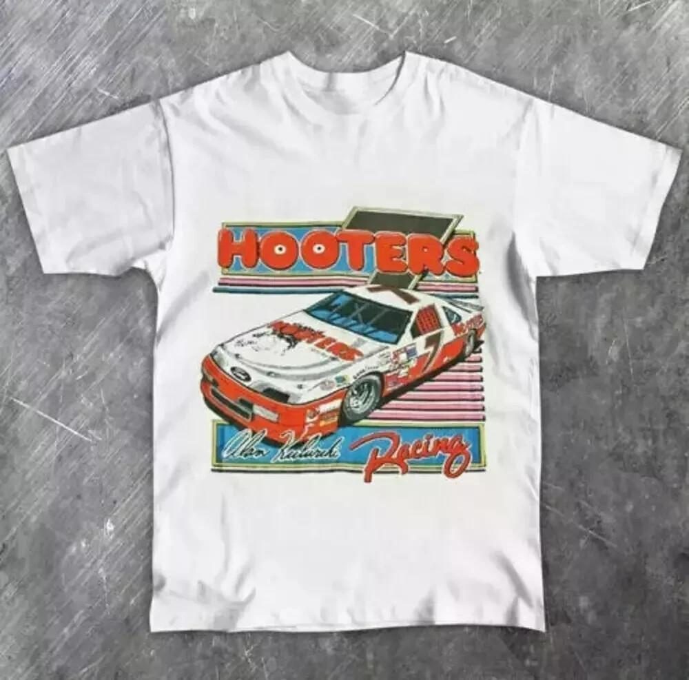 Teen Boys' Cotton T-shirt Summer Casual Graphic Tee Short Sleeve Vintage Alan Kulwicki NASCAR Hooters Racing Tee T-Shirt Size S-5XL,Unisex,gift,Top