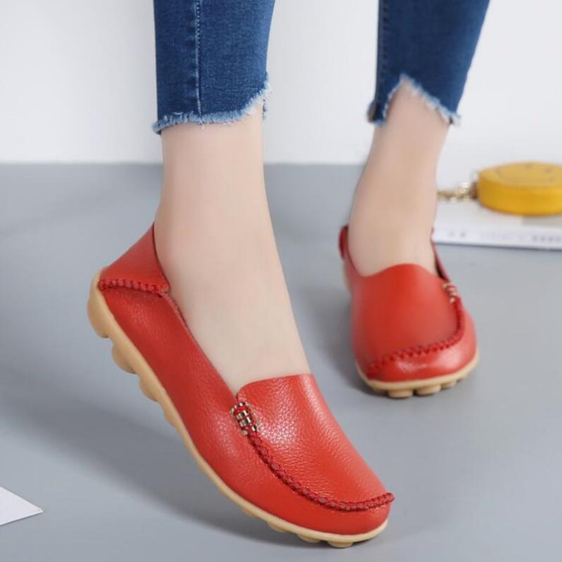 Туфли на плоской подошве женские туфли-лодочки для женщин мокасины из натуральной кожи женские туфли на плоской подошве женская обувь Sapato Feminino