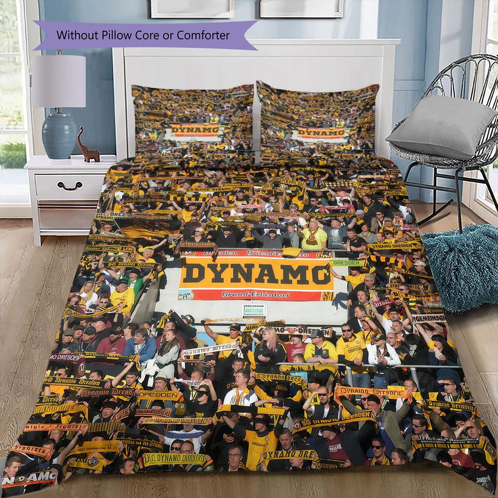 SG Dynamo Dresden Pattern Bedding Home Decoration Birthday Gift ( 1 duvet cover + 2 pillowcase, without core),fan merchandise.