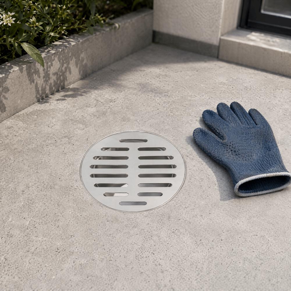 Round Shape Floor Drain Cover Adjustable Clamp Grate Cover Weather Resistant Drain Strainer Patios
